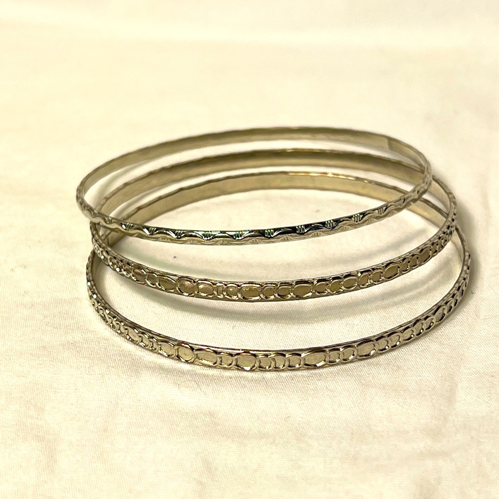 Silver Bangle style Bracelet Bundle